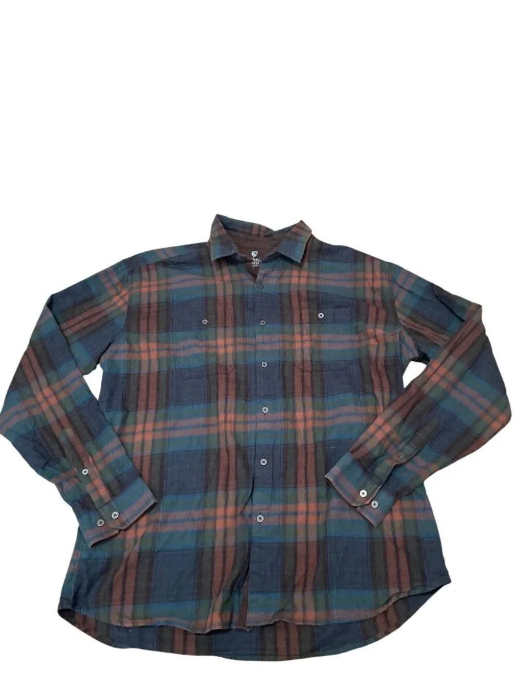 KUHL Fugitive Flannel Shirt Men's Sz XXL Plaid Outdoors Midweight 7202
